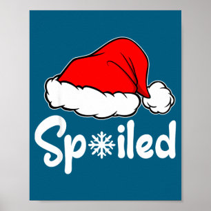 Póster Pijamas Navideñas a Juego con Sombrero de Santa Ro