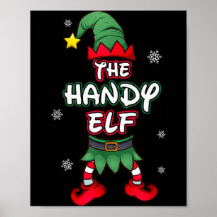 Póster Pijamas Navideñas Handy Elf para Familias a Juego