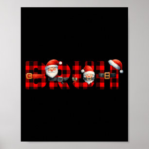 Póster Pijamas rojas de cuadros de búfalo hermano Navidad