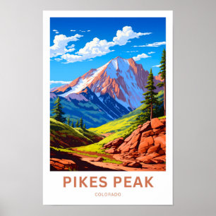 Póster Pikes Peak Colorado Travel Print