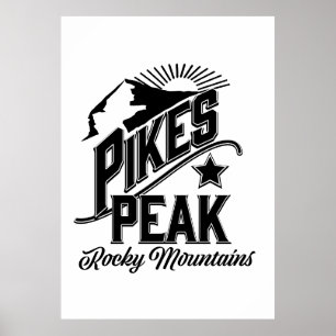 Póster Pikes Pico Montañas Rocosas Vintage