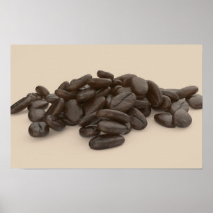 Póster Pila de granos de café tostados