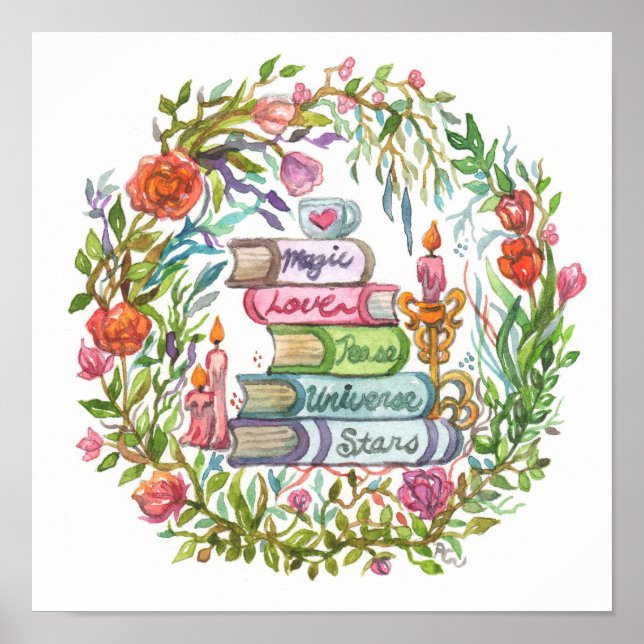 Póster Pila de libros (Frente)