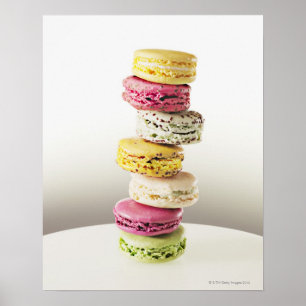Póster Pila de macarons vibrantes