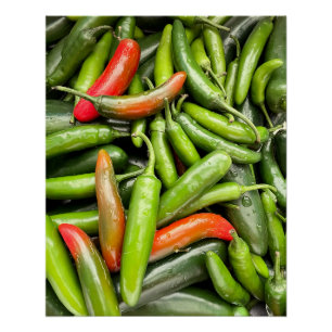 Póster Pila De Pescadores Verdes En Picante