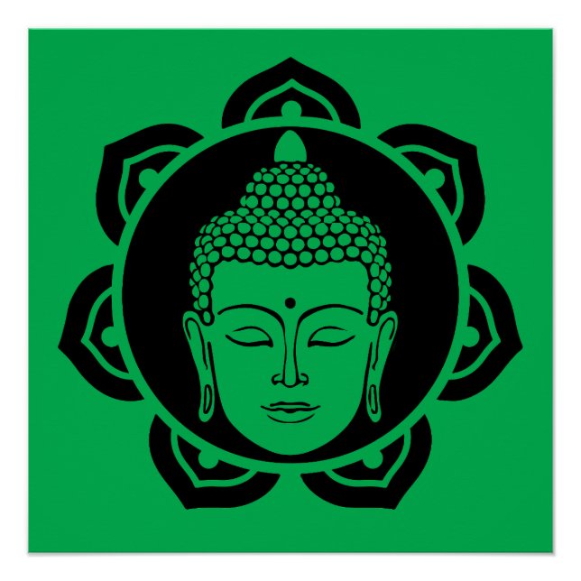 Póster Pilar de meditación de cabeza de Buda (Anverso)