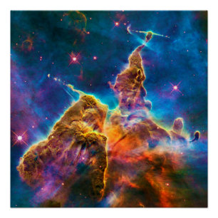 Póster Pilar y chorros en la Nebulosa de Carina