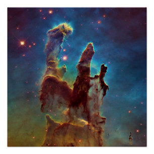 Póster Pilares de la Creación Nebulosa del Águila Abstrac