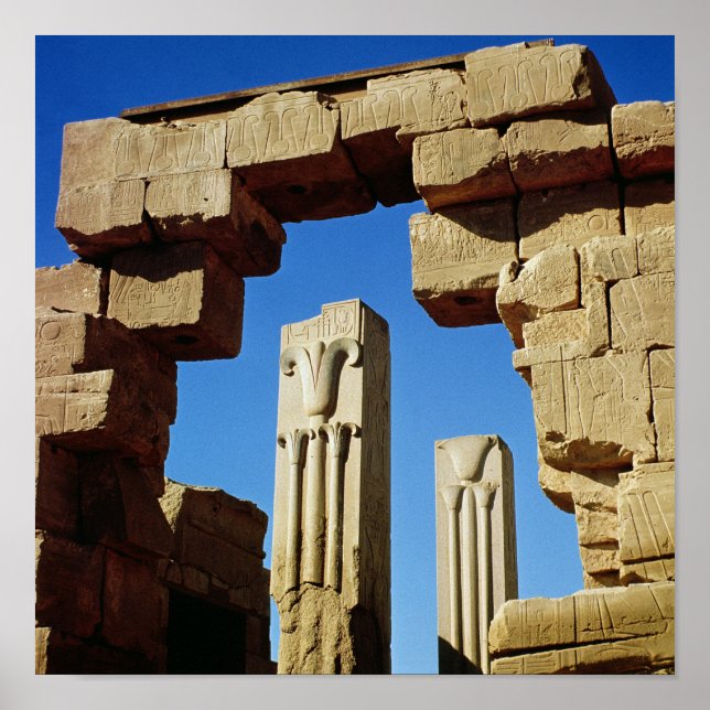 Póster Pilares decorados con loto estilizado (Frente)