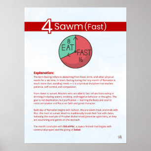 Póster Pilares del Islam - Sawm (Ayuno) Rojo