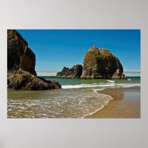 Póster Pilas de mar, marea baja, Oceanside, Oregon, EE. U