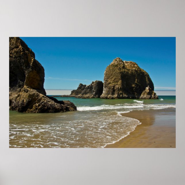 Póster Pilas de mar, marea baja, Oceanside, Oregon, EE. U (Frente)