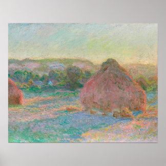 Póster Pilas de trigo, fin del verano (1890-1891)