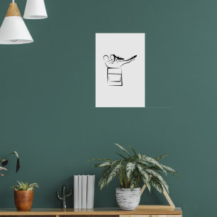 Póster Pilates de una sola pierna de estiramiento - Silla