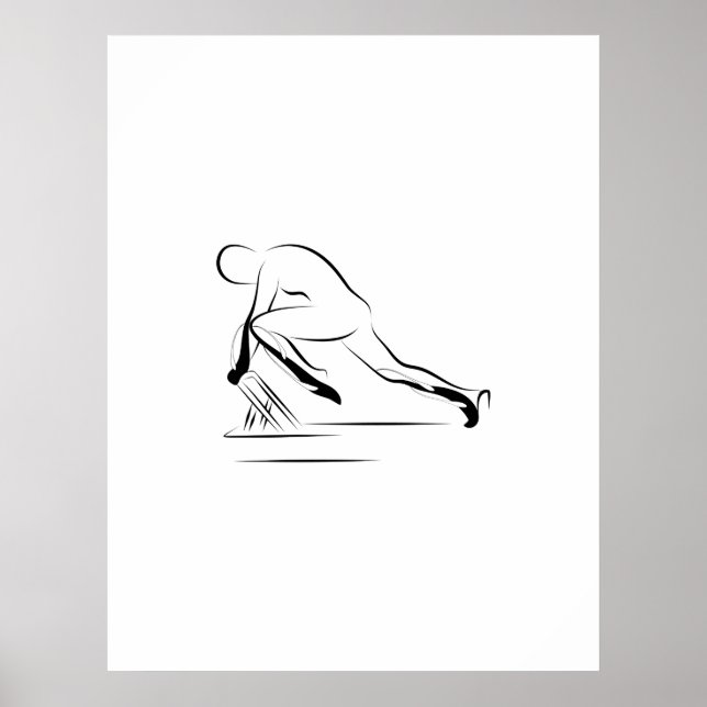 Póster Pilates - estiramiento de rodilla en el reformador (Frente)