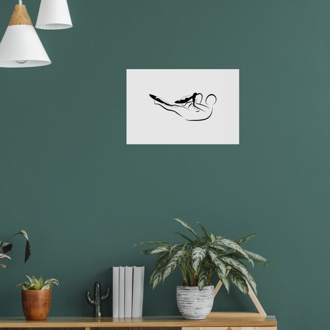 Póster Pilates Estiramiento de una pierna - Mat (Salón 1)
