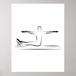 Póster Pilates - masaje de estómago en el poster reformad