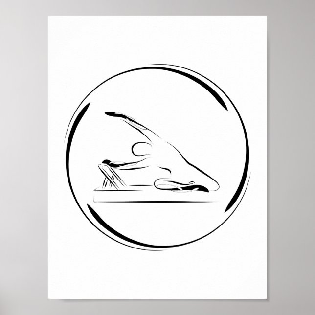 Póster Pilates Mermaid en el reformador (Frente)