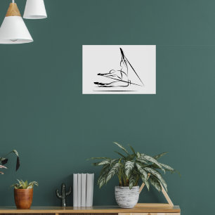 Póster Pilates posan el rayo en el reformador