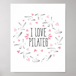 Póster Pilates Poses en forma de círculo