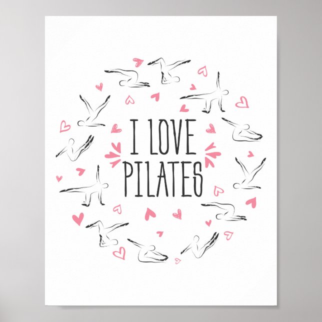 Póster Pilates Poses en forma de círculo (Frente)
