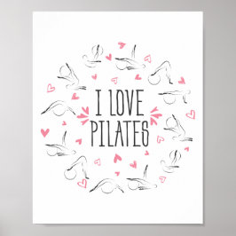 Póster Pilates Poses en forma de círculo