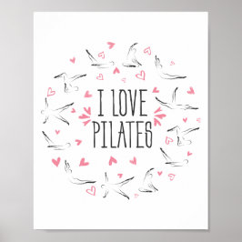 Póster Pilates Poses en forma de círculo