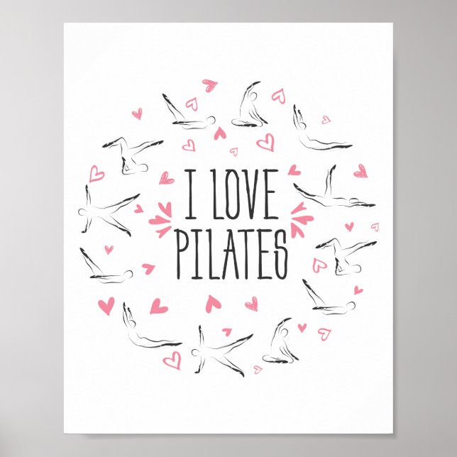 Póster Pilates Poses en forma de círculo (Frente)