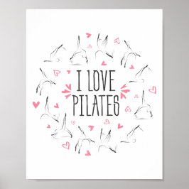 Póster Pilates Poses en forma de círculo