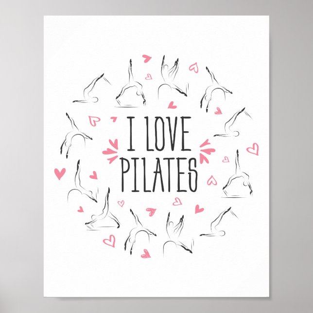 Póster Pilates Poses en forma de círculo (Frente)