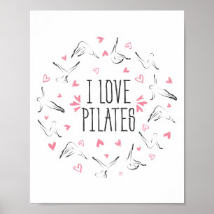 Póster Pilates Poses en forma de círculo me ENCANTAN los