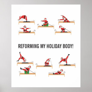 Póster Pilates Santa Reformer Navidad