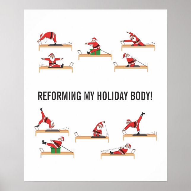 Póster Pilates Santa Reformer Navidad (Frente)