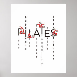 Póster Pilates Santa Reformer Navidad