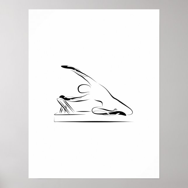 Póster Pilates - sirena en el poster reformador (Frente)