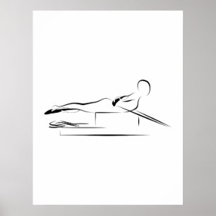Póster Pilates -T tira del reformador