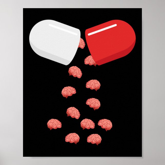 Póster Píldora cerebral - Pegatina Placebo (Frente)