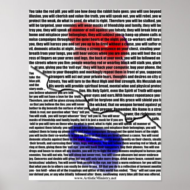 Póster Píldora roja/ Poster de píldora azul (Frente)