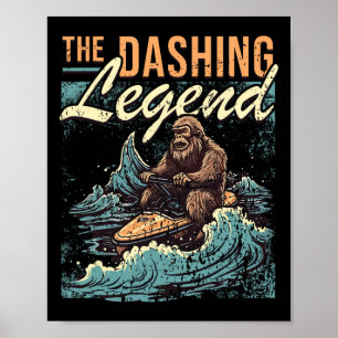 Póster Pilotando Jet Ski Bigfoot Embarcación I Sasquatch