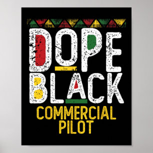 Póster Piloto Comercial Negro de Drogas Mes de la Histori