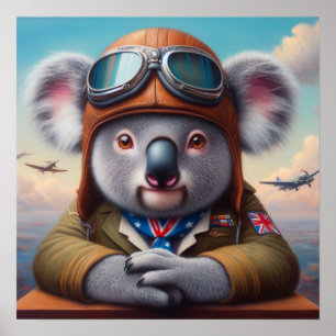 Póster Piloto de avión de Koala