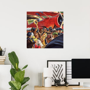 Póster Piloto de avión de propulsión única con Paparazzi