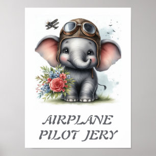 PÓSTER PILOTO DE AVIÓN JERY