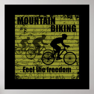 Póster Piloto de bicicleta de montaña MTB - Ciclismo de m