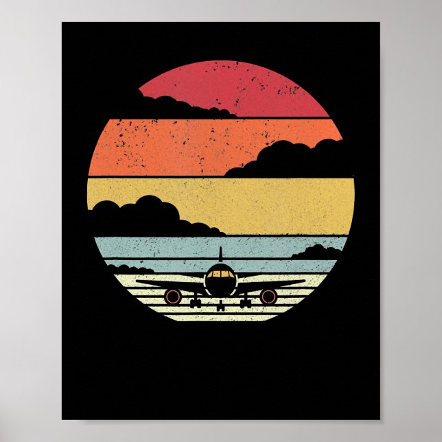 Póster Piloto de estilo de avión (Frente)