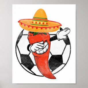 Póster Piloto de fútbol: Dabbing Hot Pepper Mexico Chili 