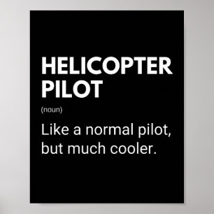 Póster Piloto de Helicóptero Frase Divertida