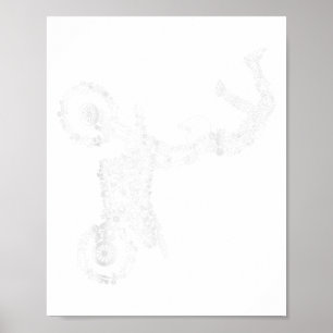 Póster Piloto de Moto de Cross Enduro Motociclismo Hombre