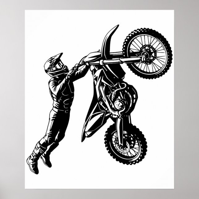Póster Piloto de Moto de Tierra  (Frente)