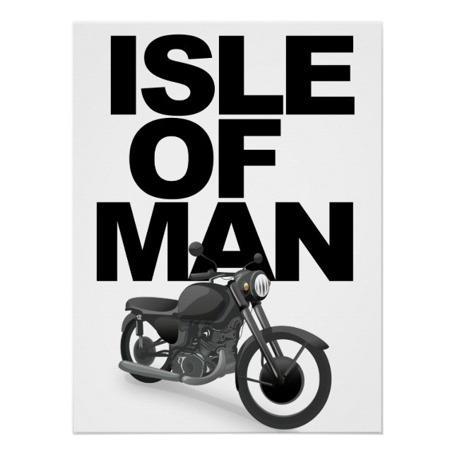 Póster piloto de motocicletas de la Isla de Man (Anverso)